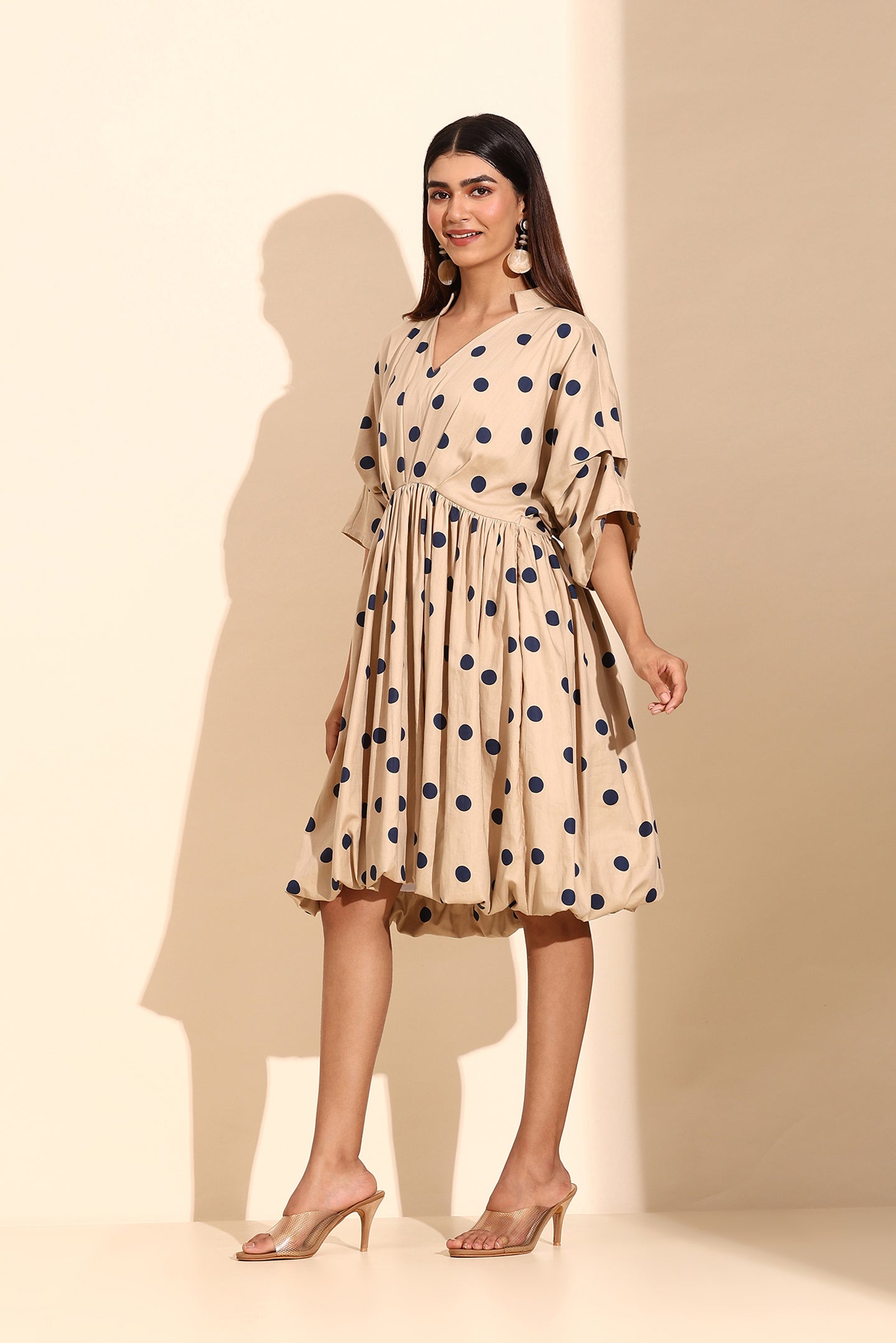 Dotted Dune Cotton Twill Dress