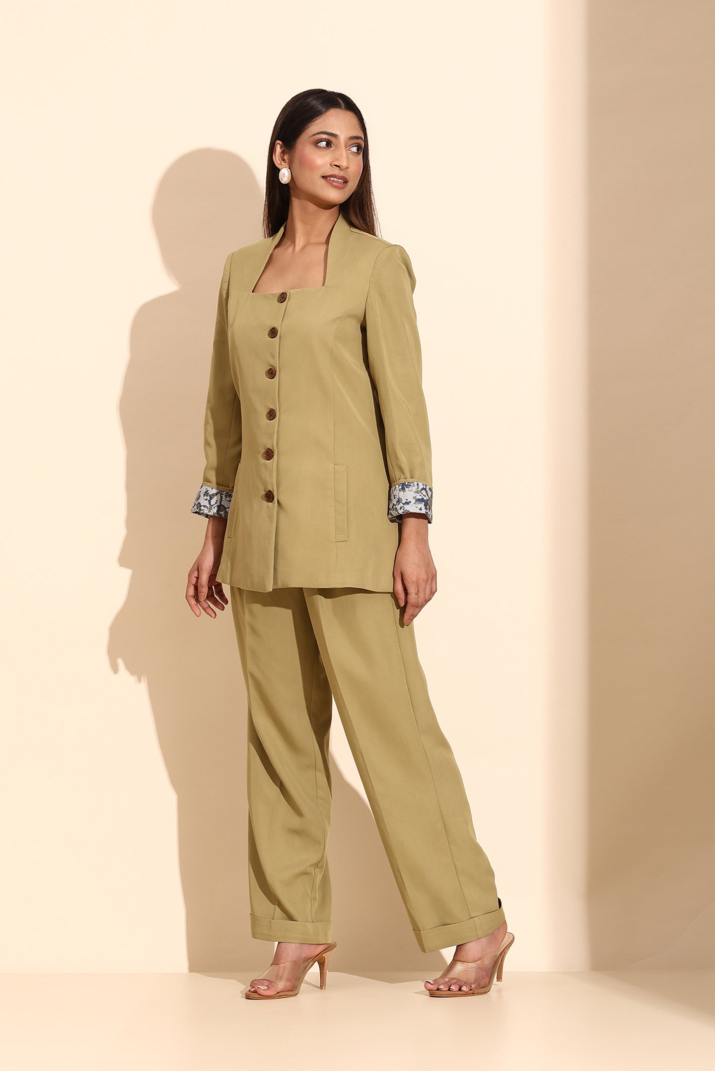 Power-Edge Green Blazer Set