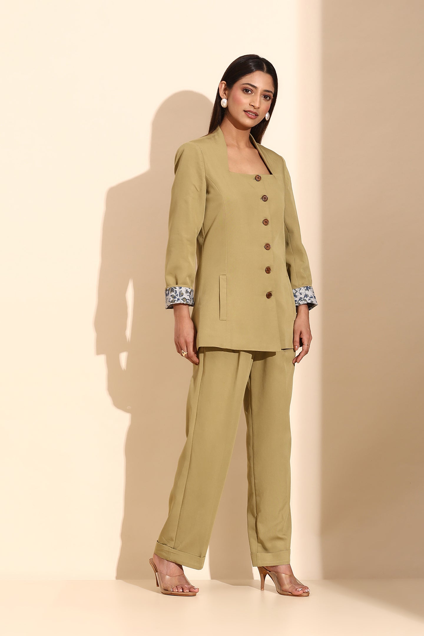 Power-Edge Green Blazer Set