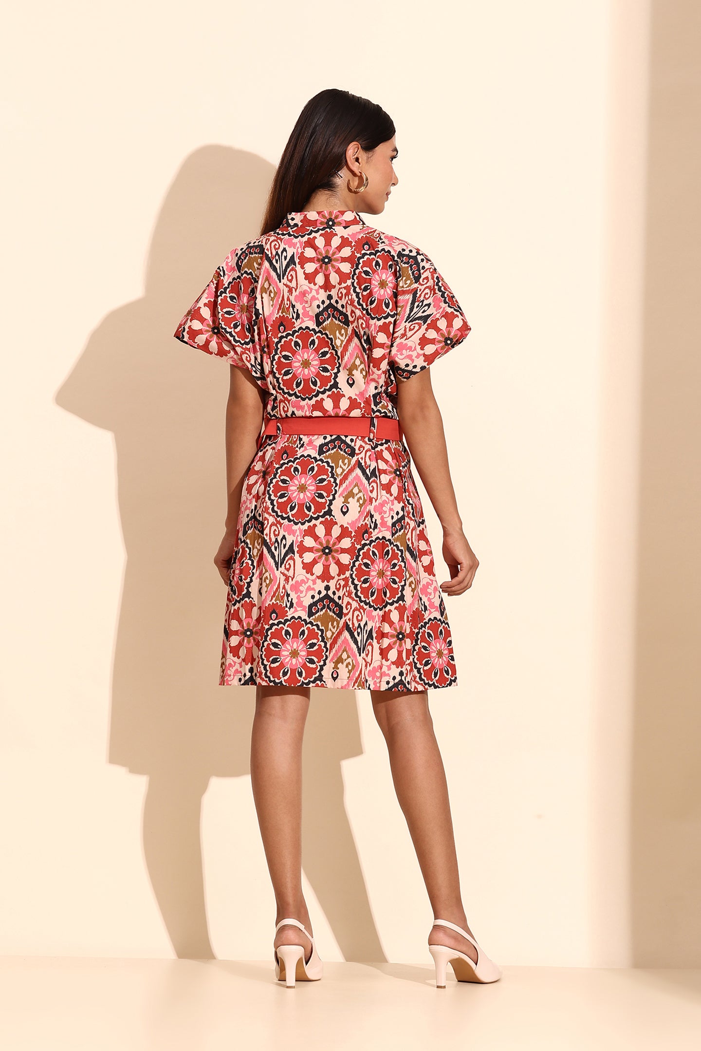 Bloom Ikat Cotton Short Dress