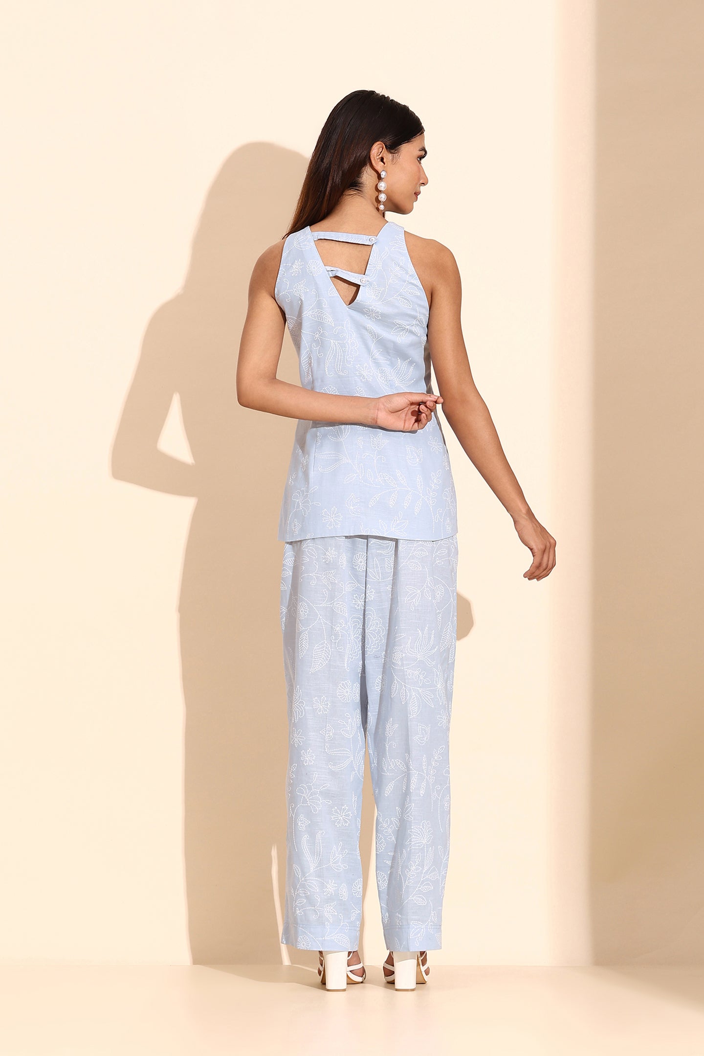 Sky Blue Rubberised Print Coord Set