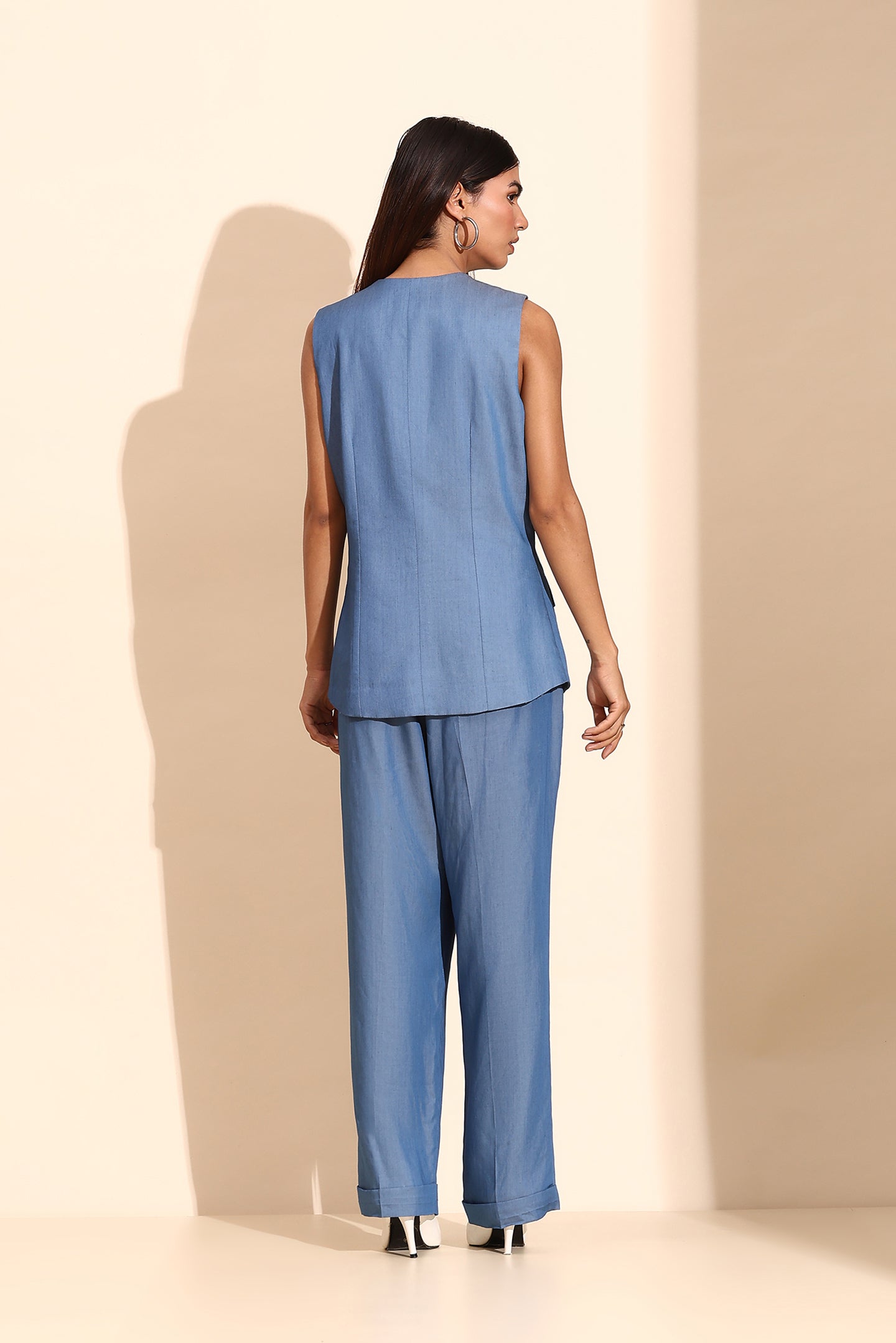 Tencel Denim Waistcoat and Trouser Set