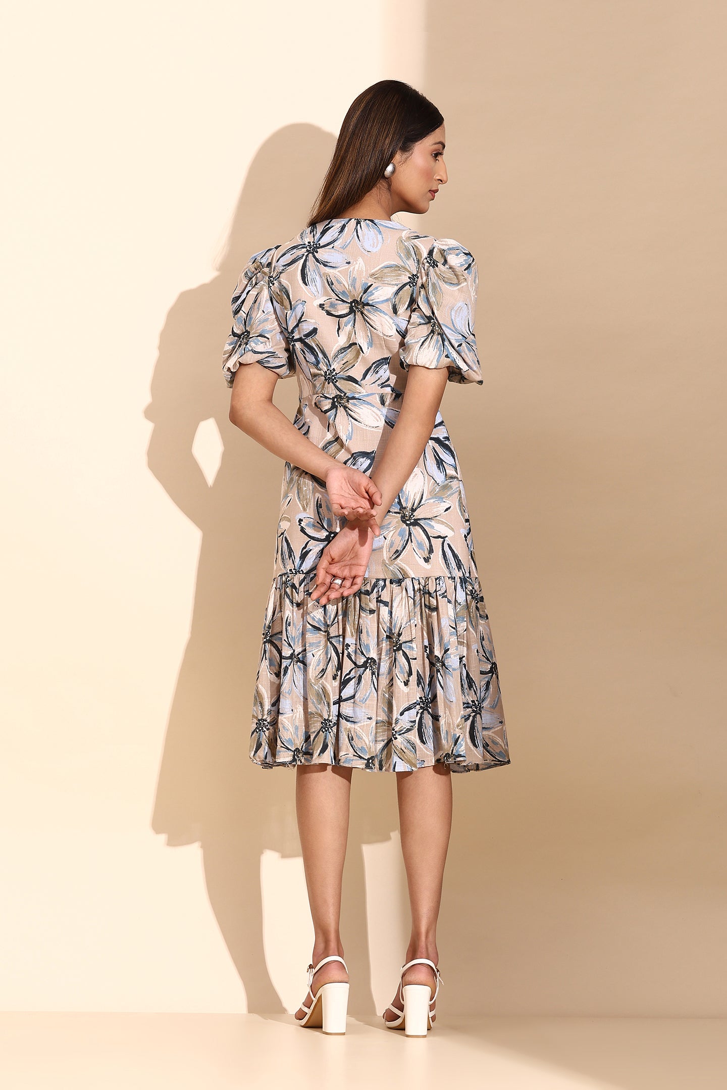 Floral Printed Pleated Dress