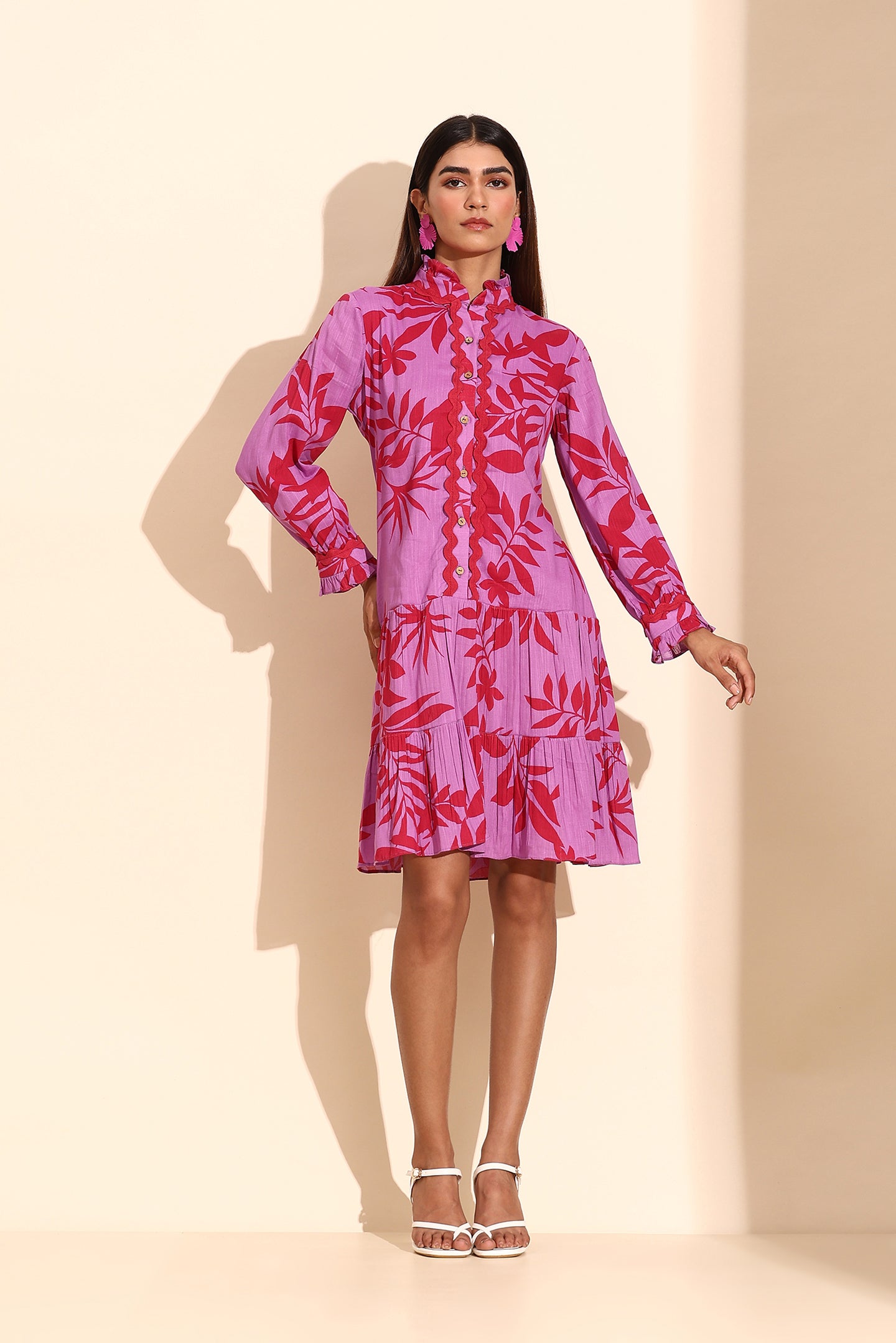 Tropical Fuchsia Summer Dress