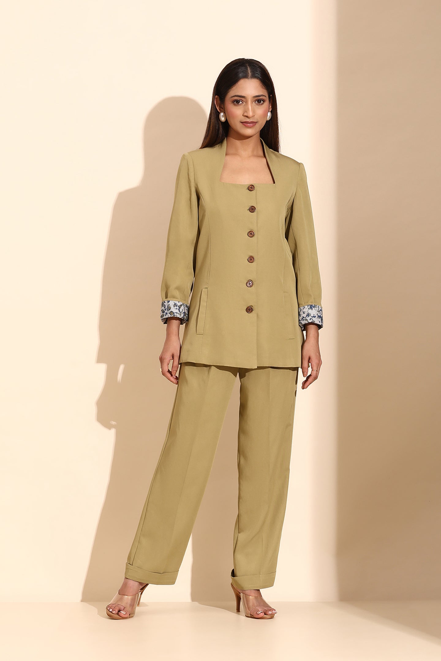 Power-Edge Green Blazer Set