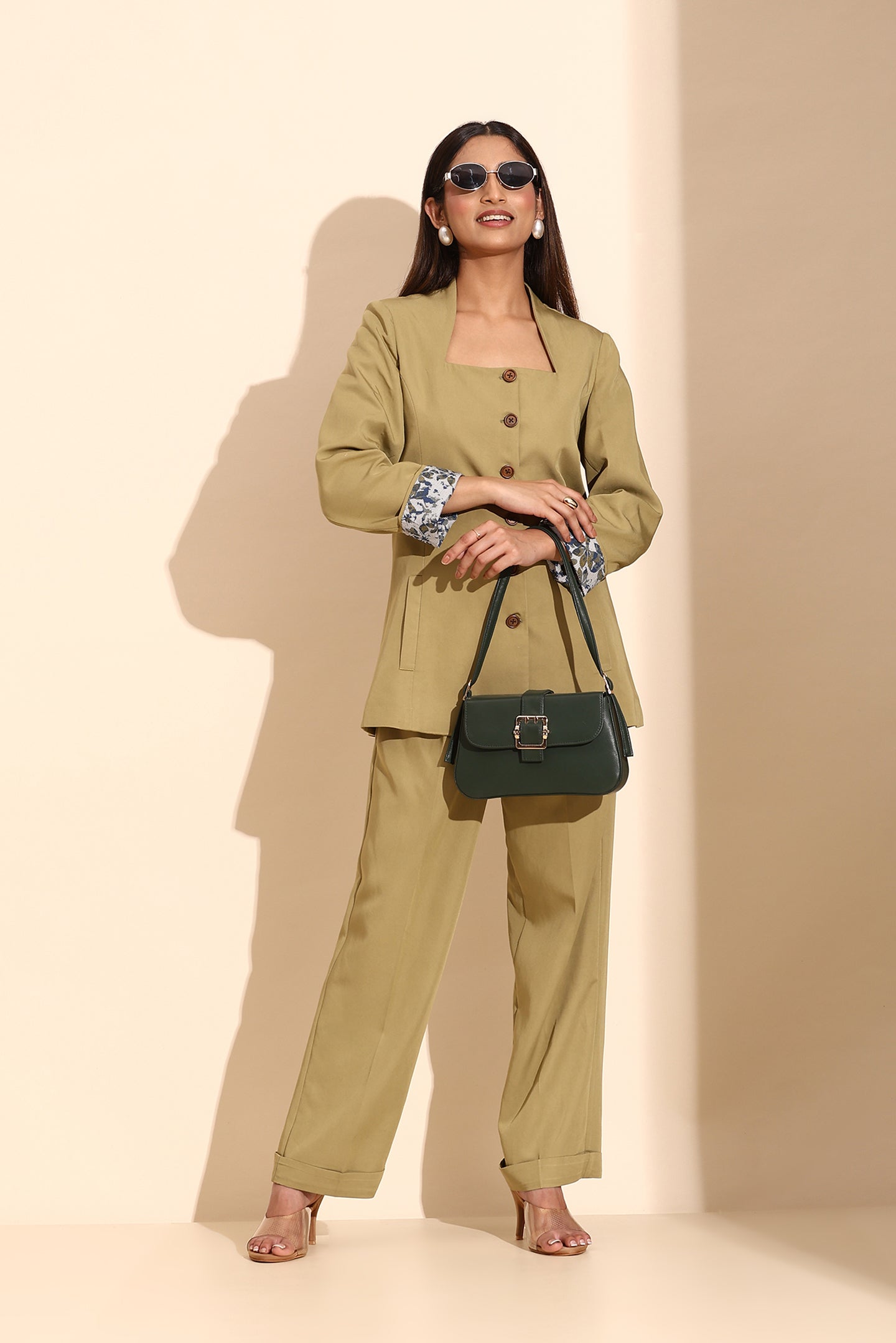 Power-Edge Green Blazer Set