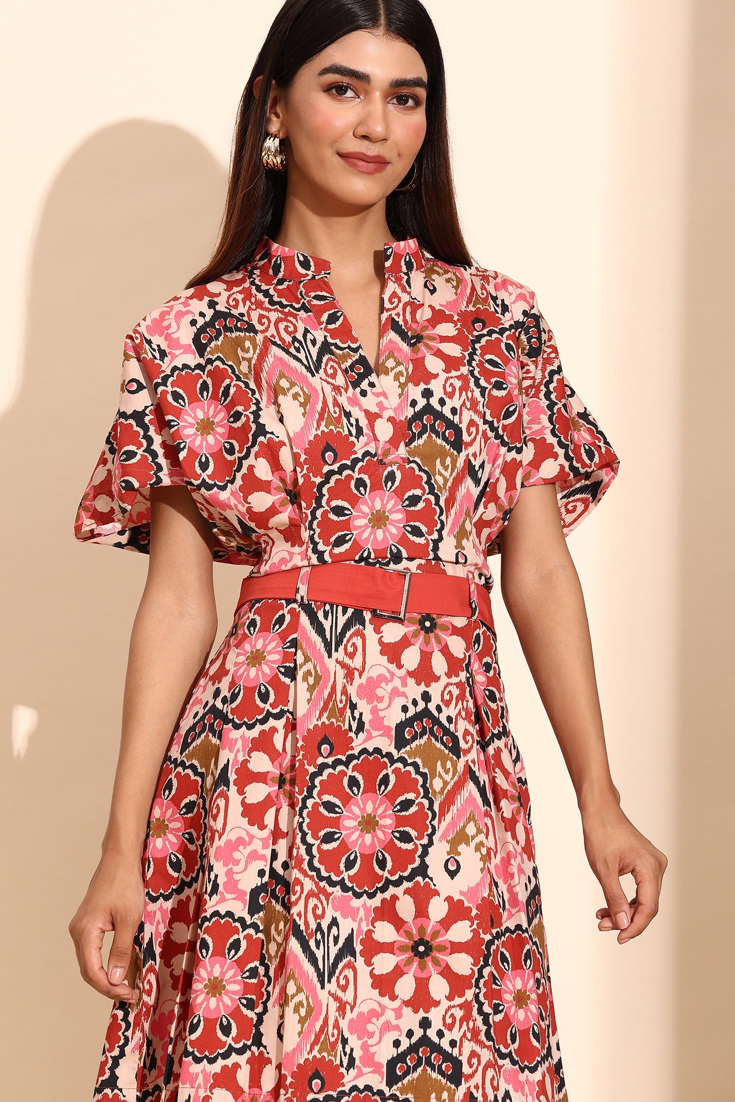 Bloom Ikat Cotton Short Dress