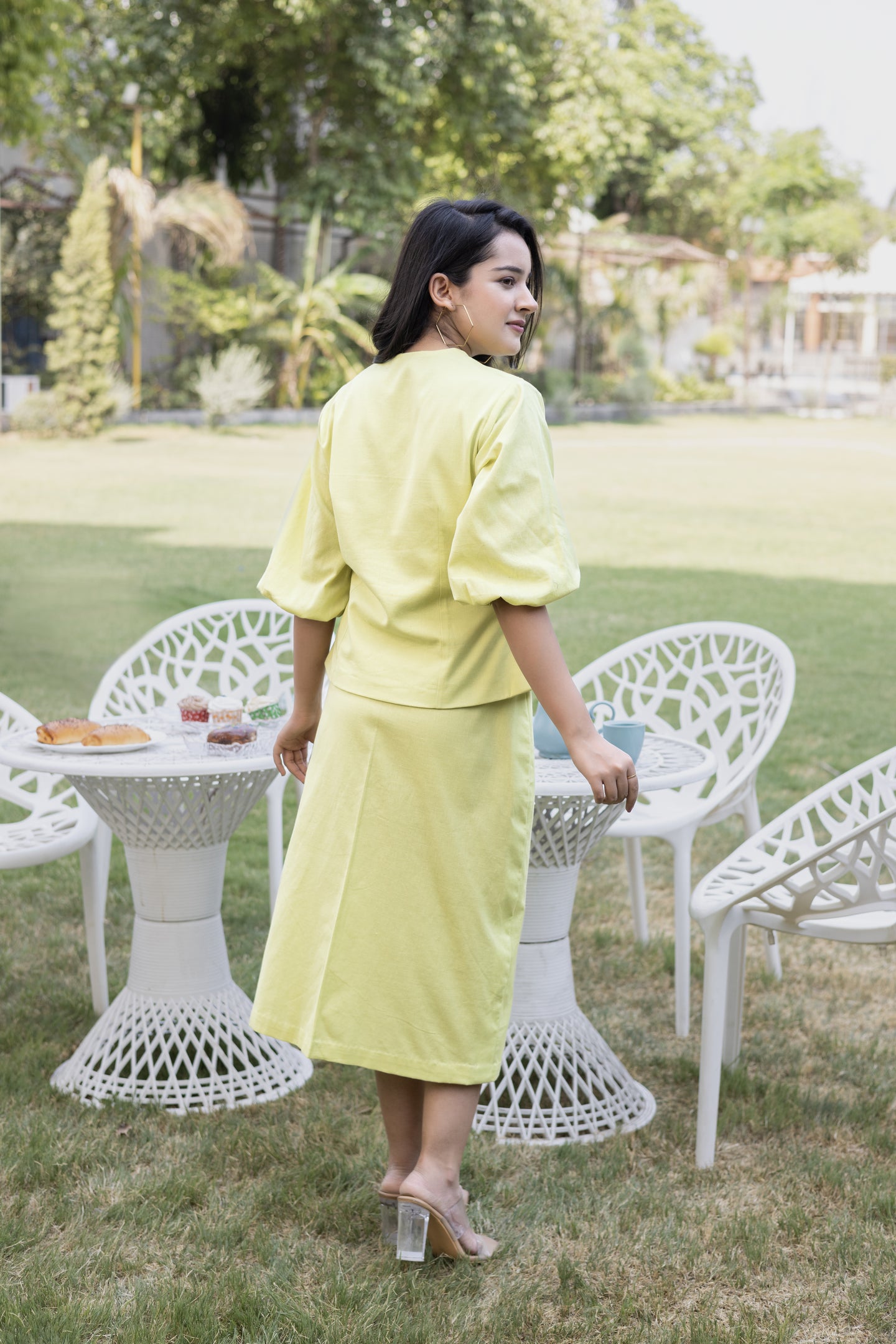 Dainty Lime Skirt Coord Set