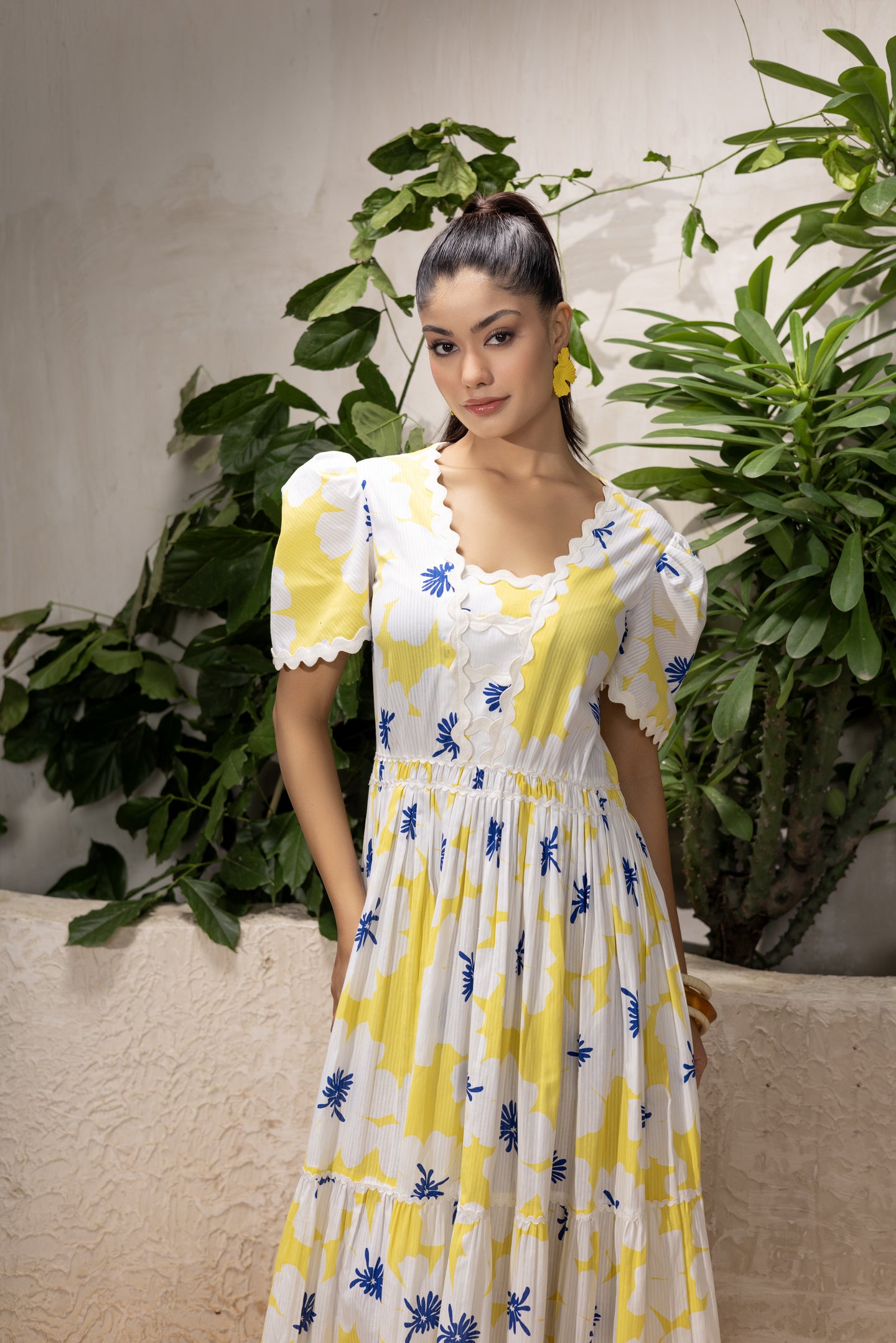 Sunflower Lacy Long Dress