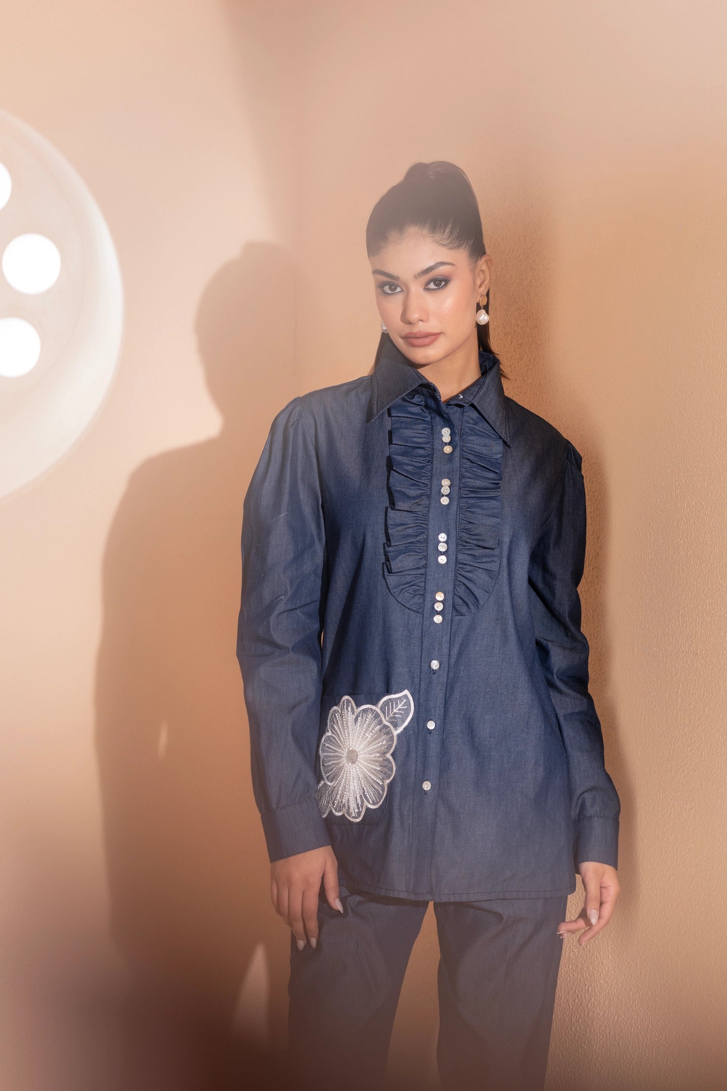 Indigo Blossom Denim Coord Set