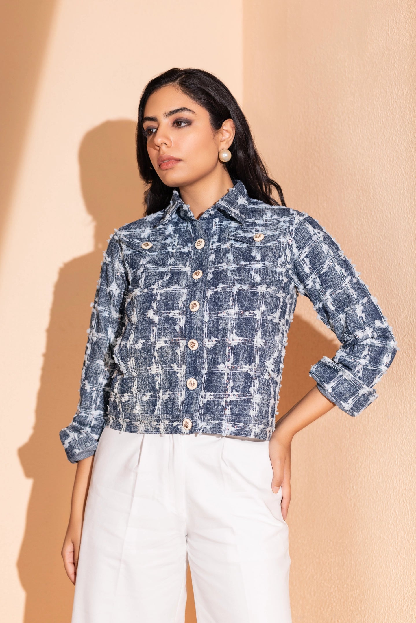 Embroidered Indigo Denim Jacket