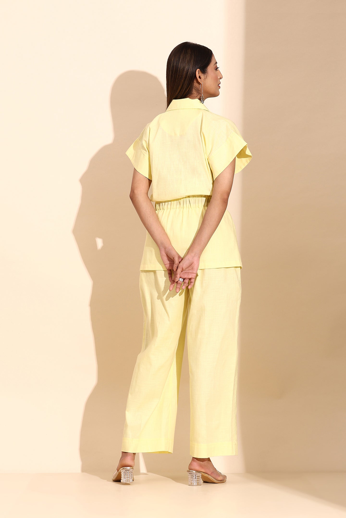 Butter Yellow Cotton Linen Coord Set