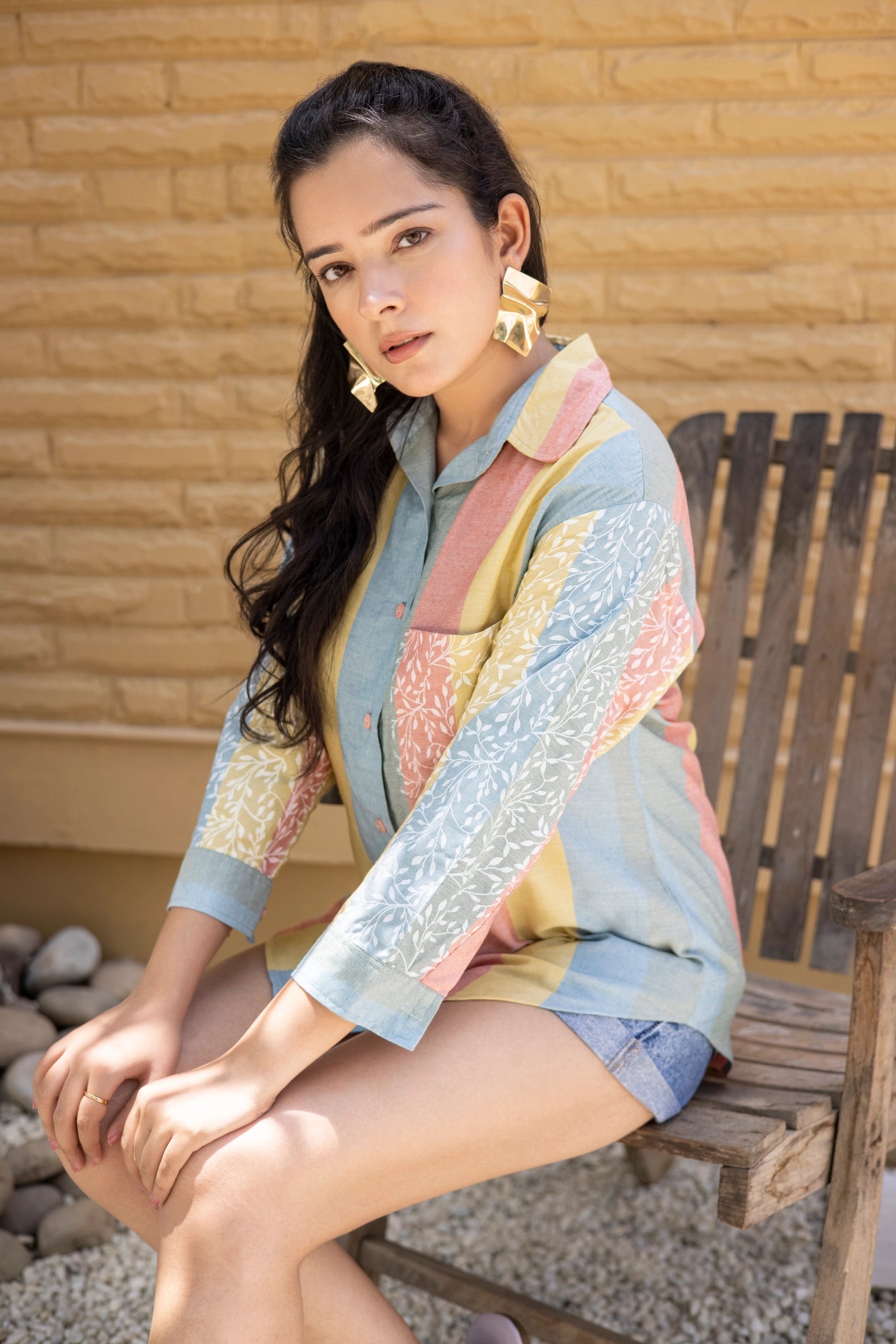 Multi-stripe Pastel Button Down Shirt