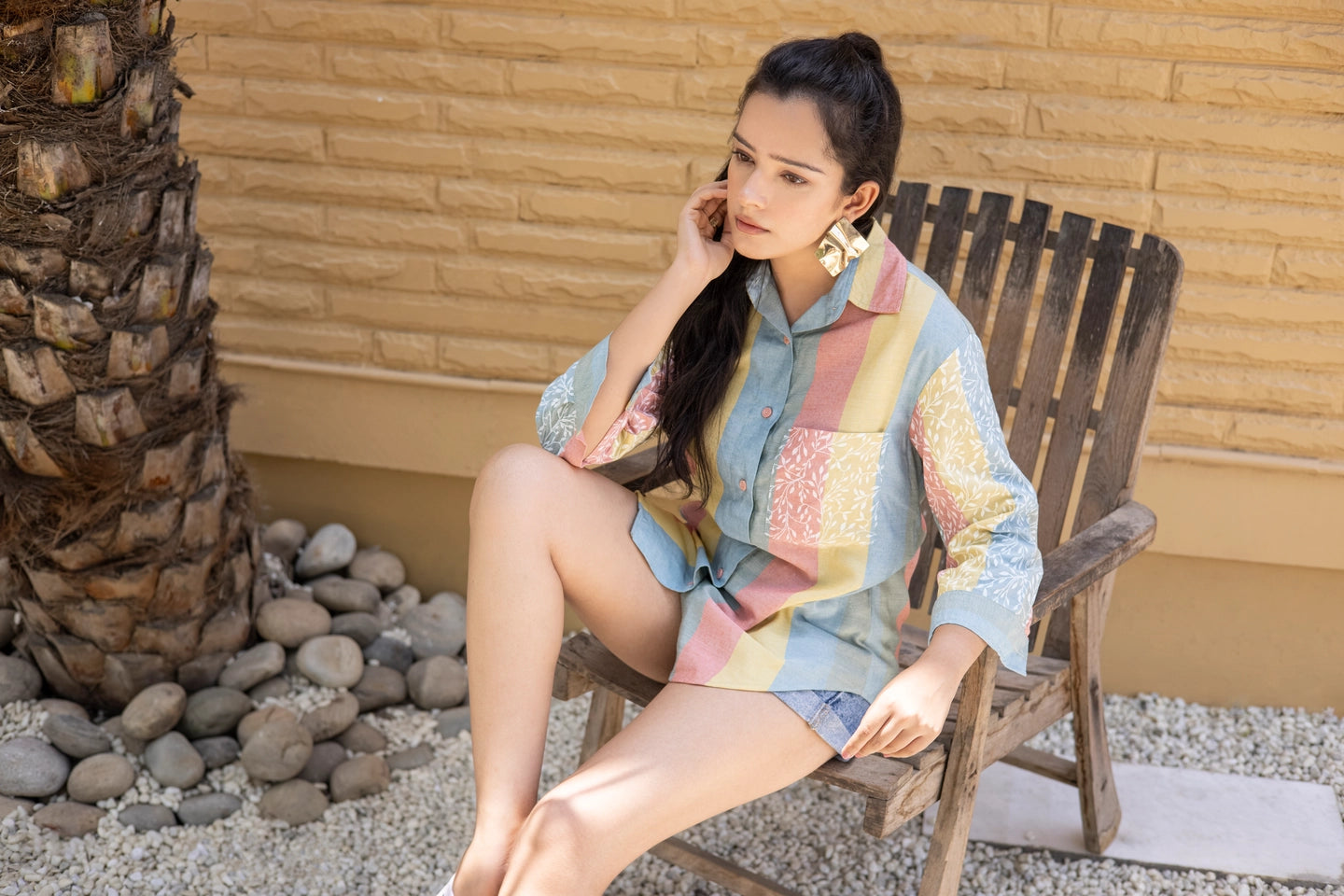 Multi-stripe Pastel Button Down Shirt