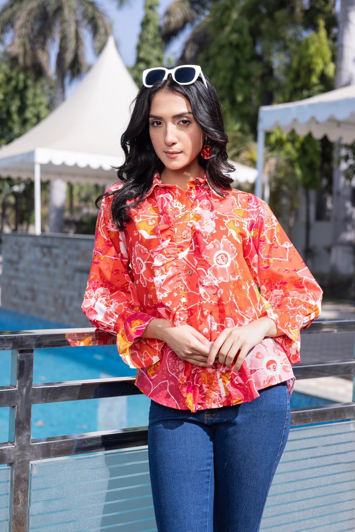 Lily Flower Ruffle Shirt