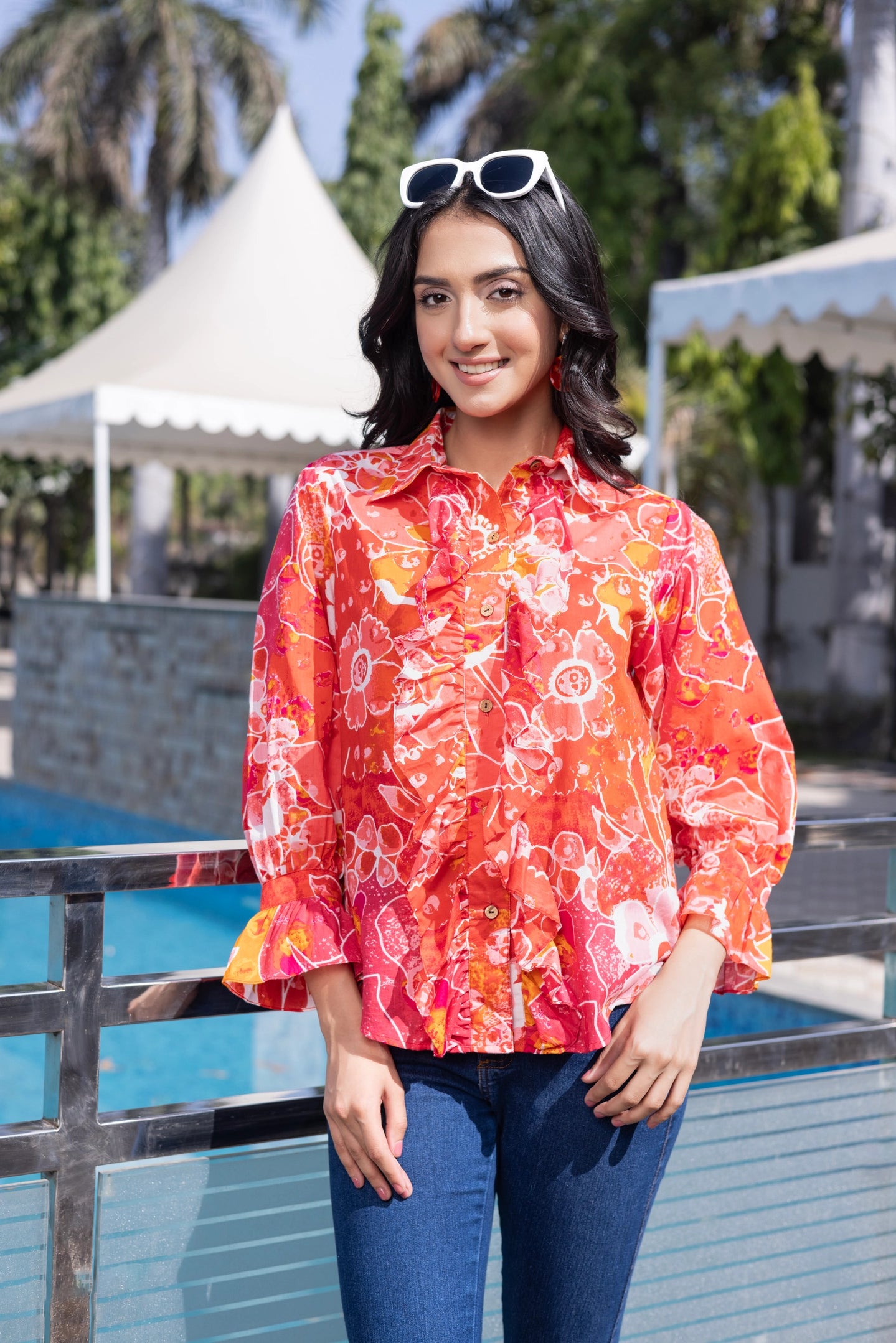 Lily Flower Ruffle Shirt