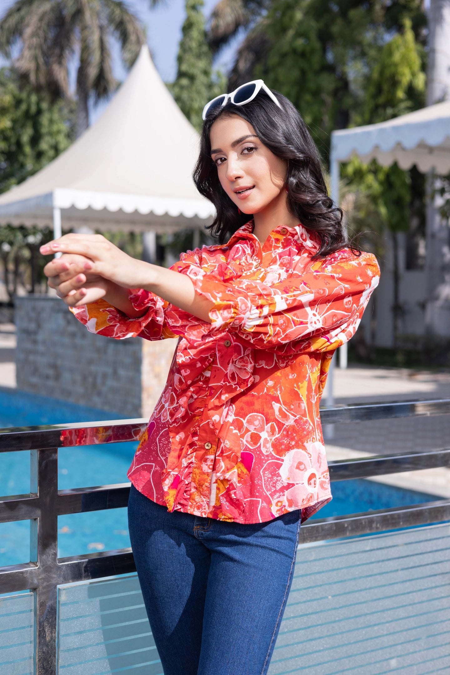 Lily Flower Ruffle Shirt