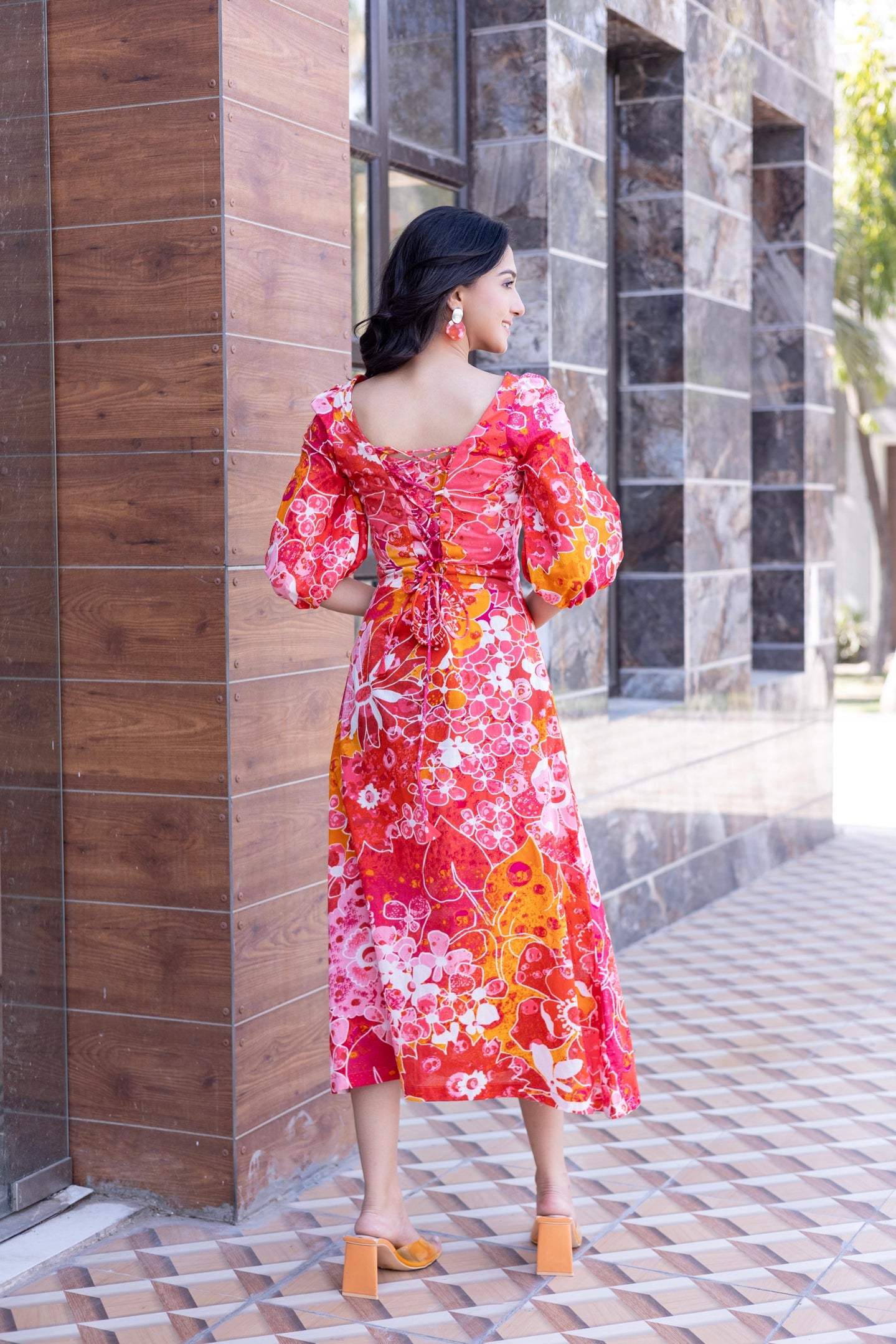 Lily Flower Vintage Long Dress