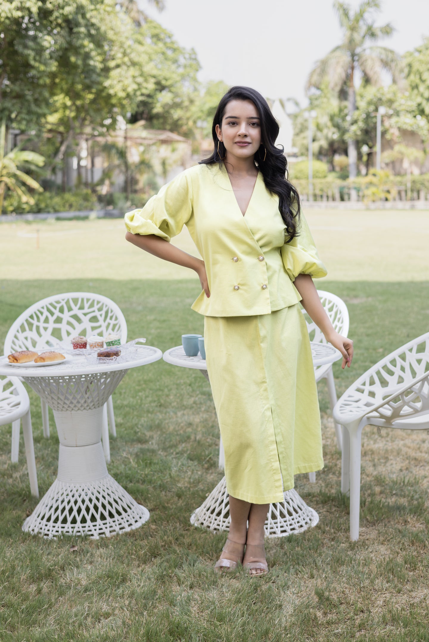 Dainty Lime Skirt Coord Set