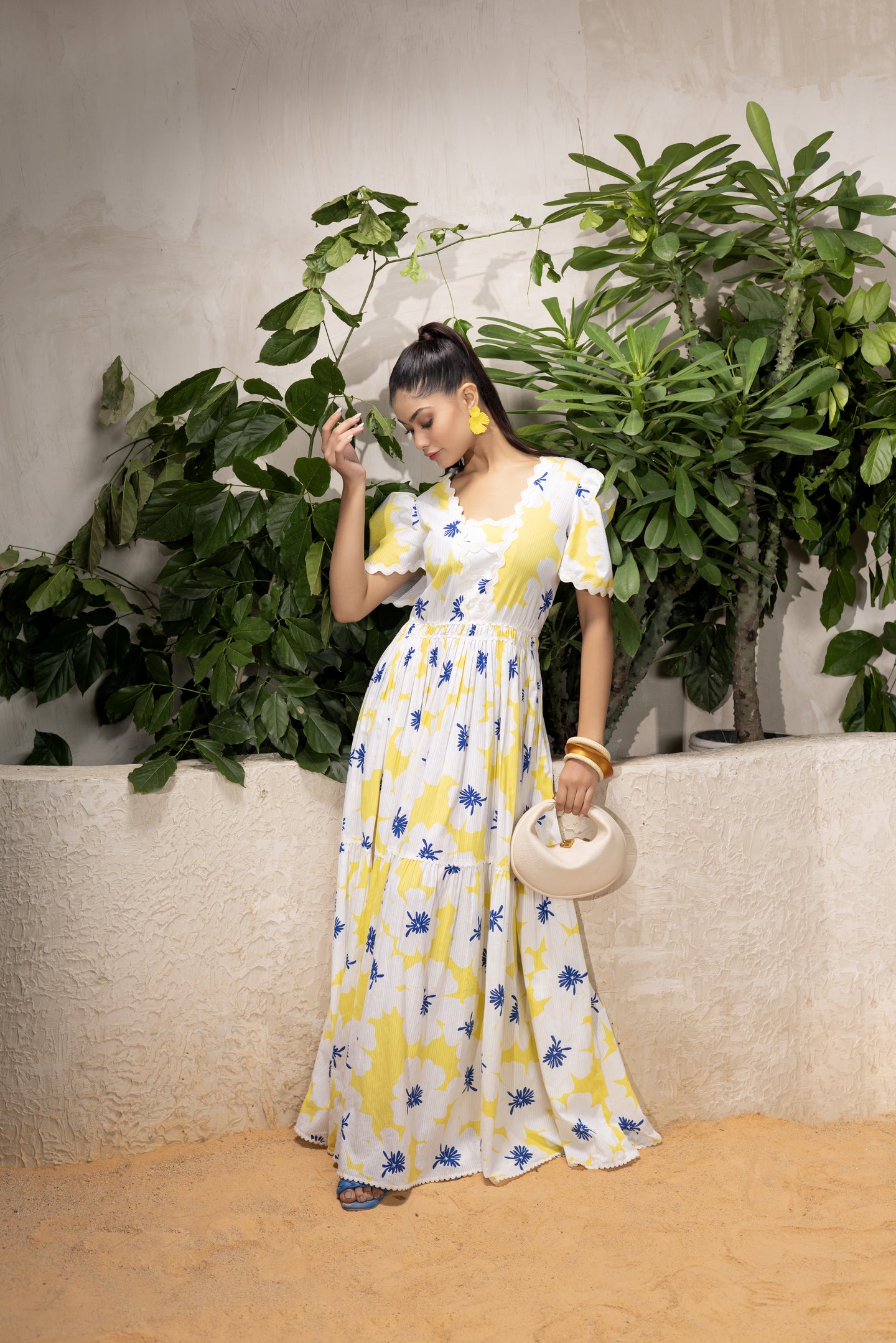 Sunflower Lacy Long Dress