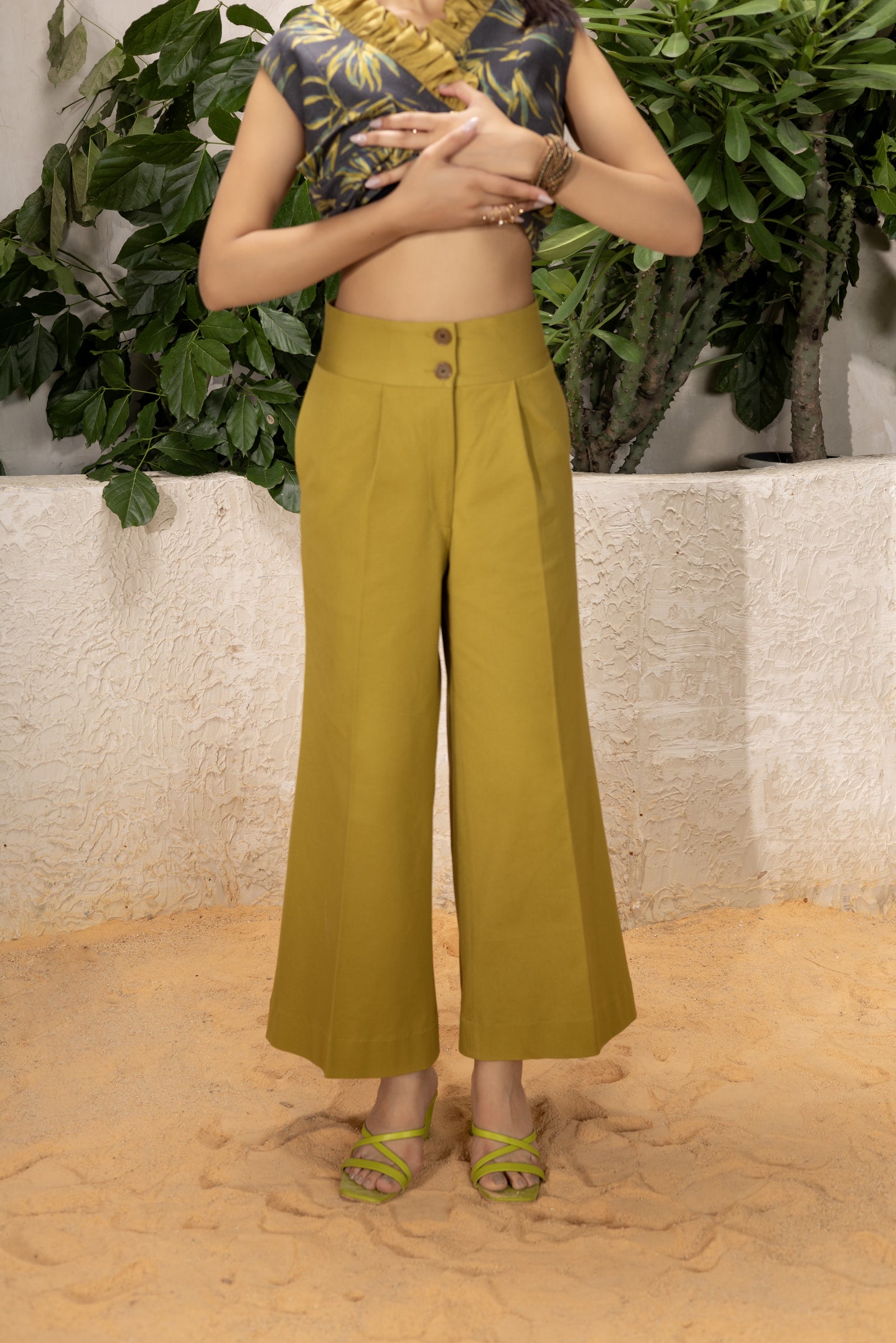 Olive Green Tailored Pants