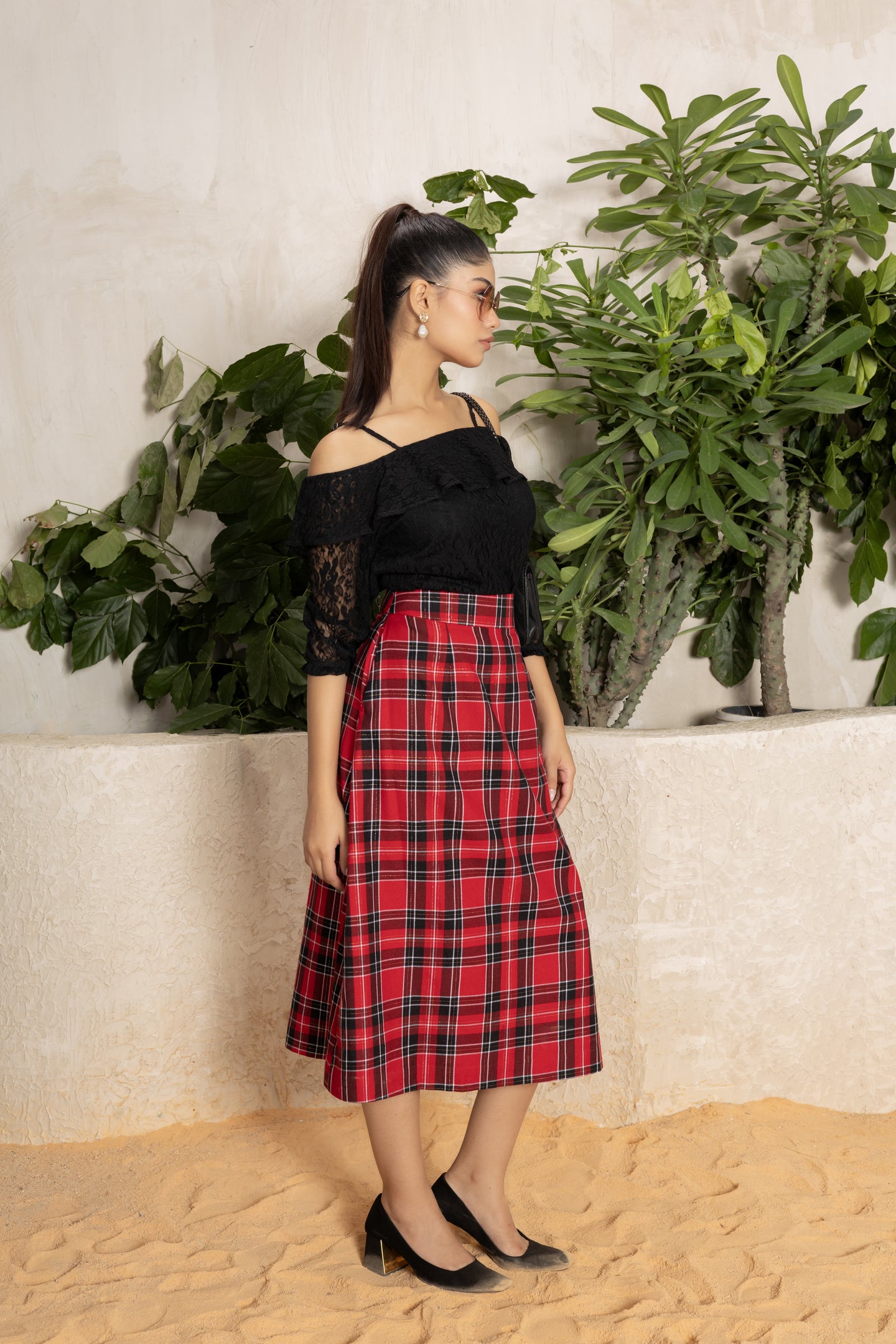 Classic Tartan Midi Skirt