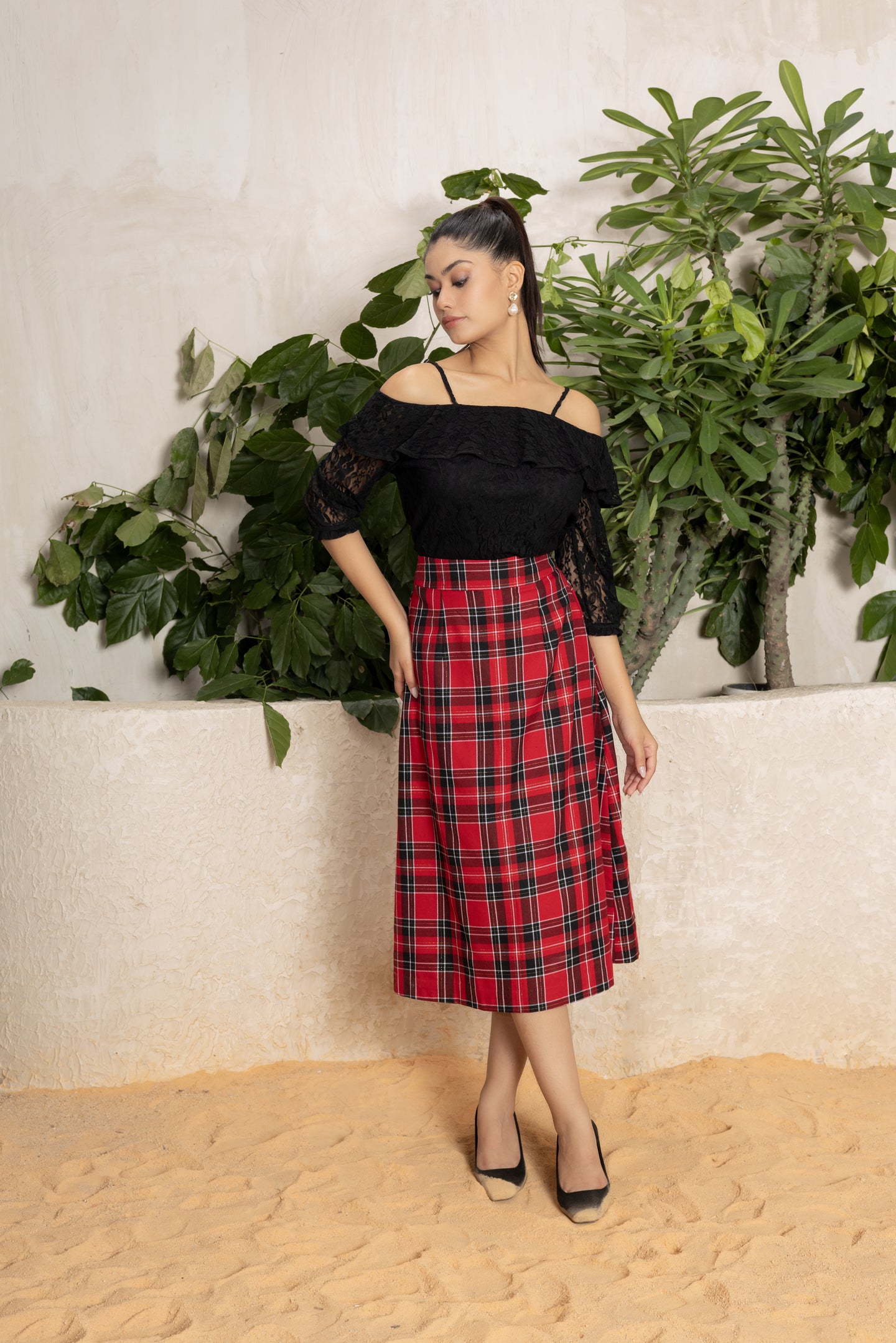 Classic Tartan Midi Skirt