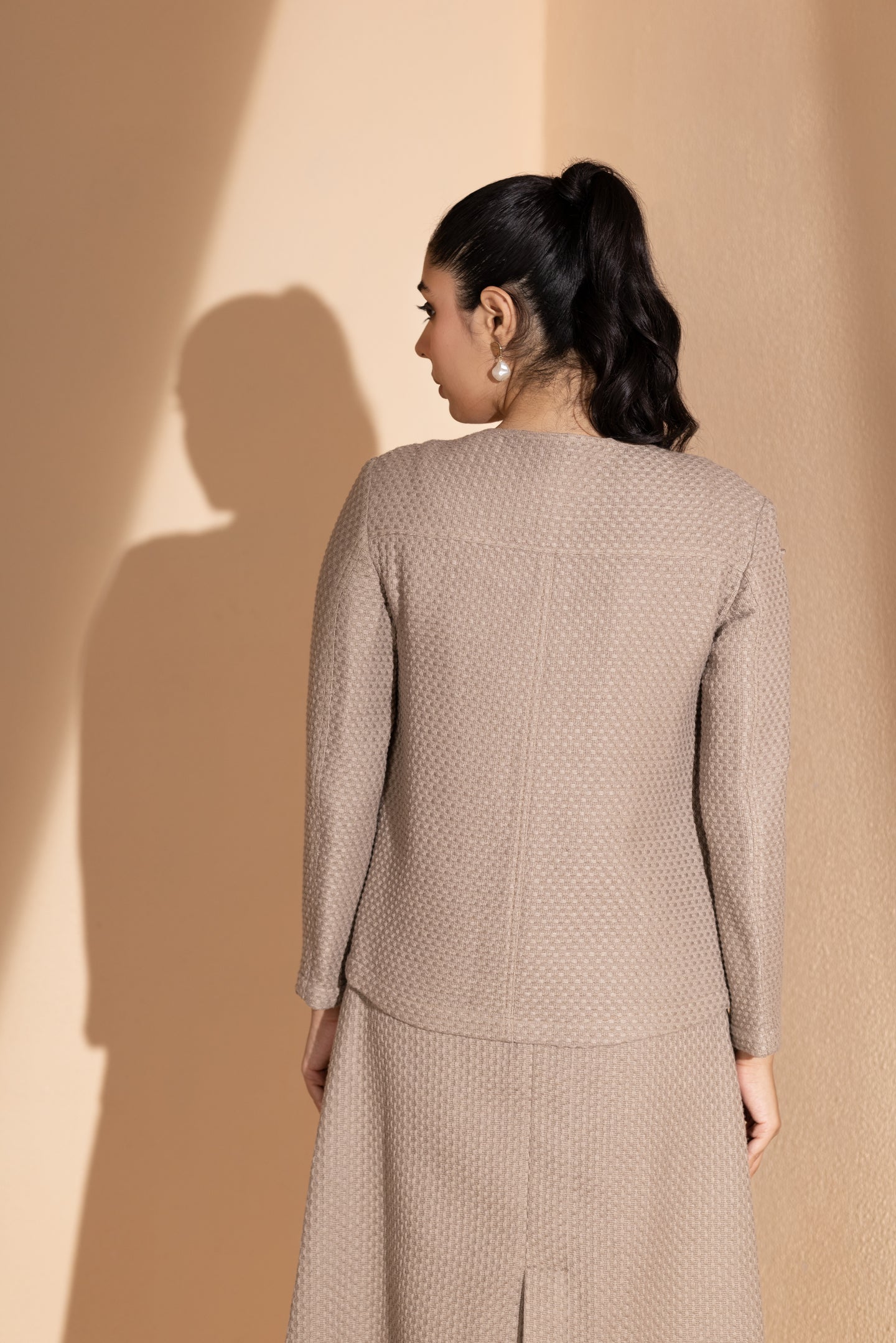 Refined Beige Flap Blazer
