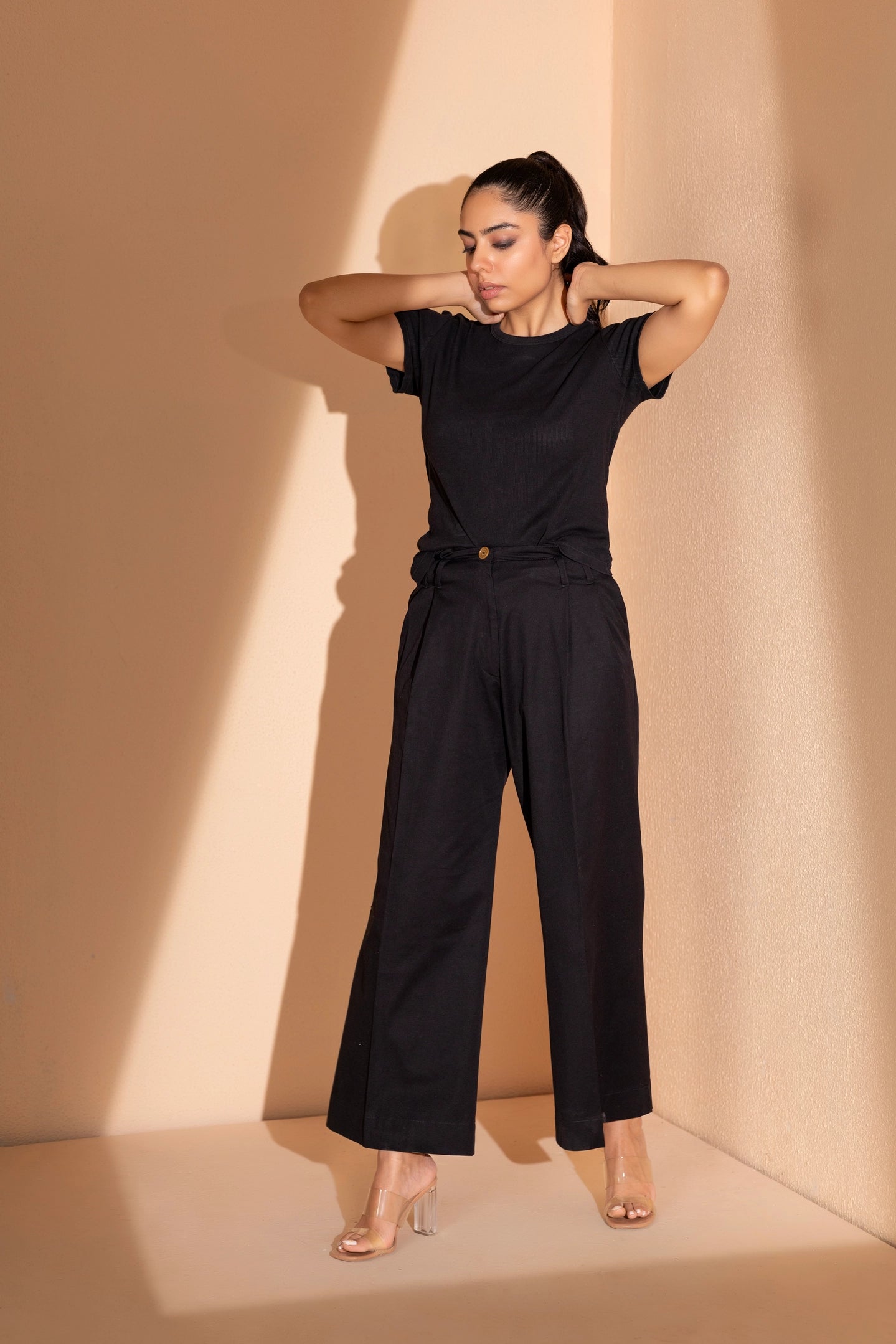 Black Wide-Leg Trousers