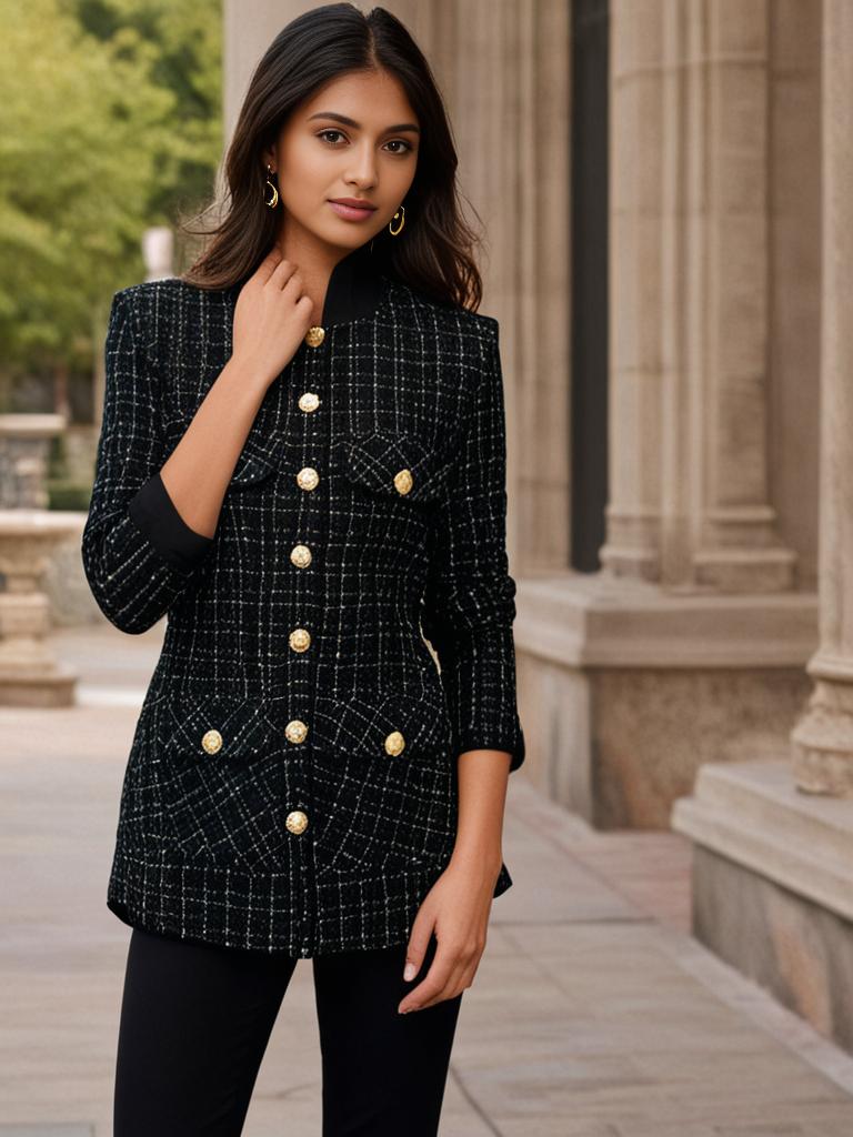 Midnight Elegance Tweed Jacket