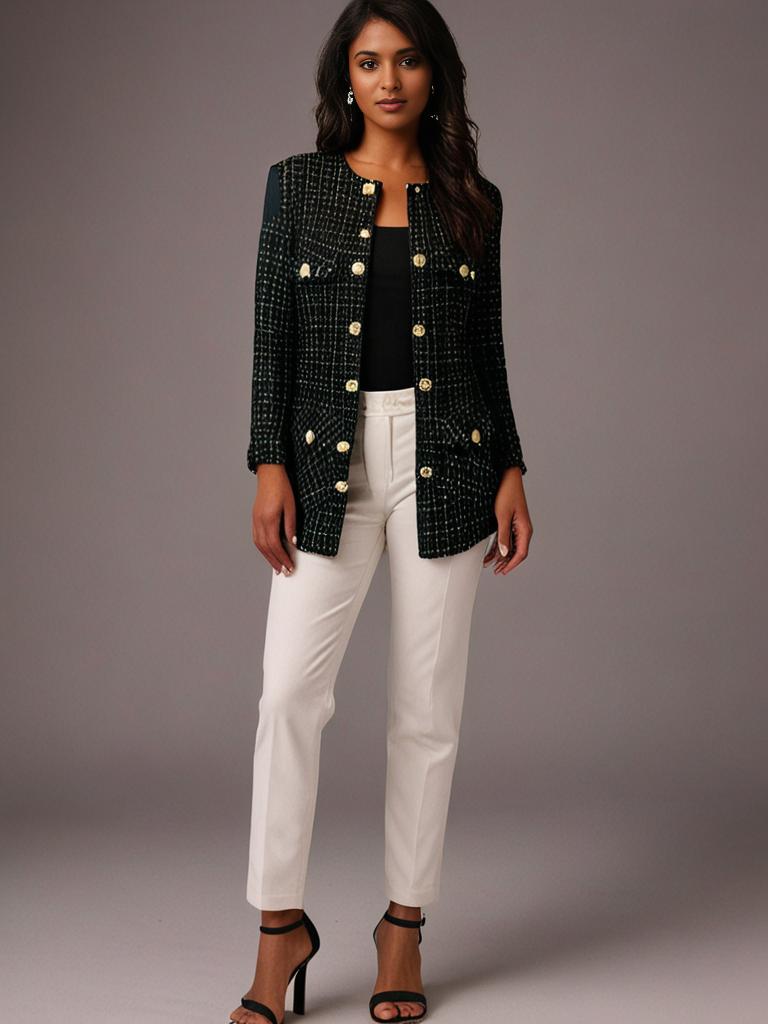 Midnight Elegance Tweed Jacket